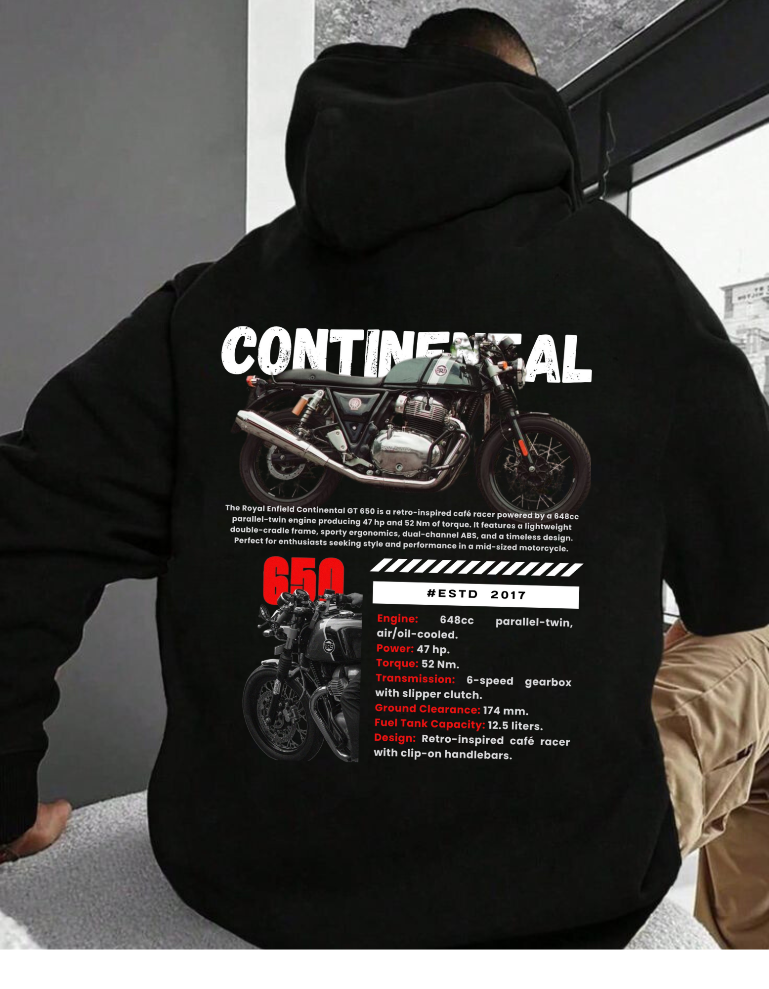 RE Continental GT 650 Hoodie – SpeedPrint Designs