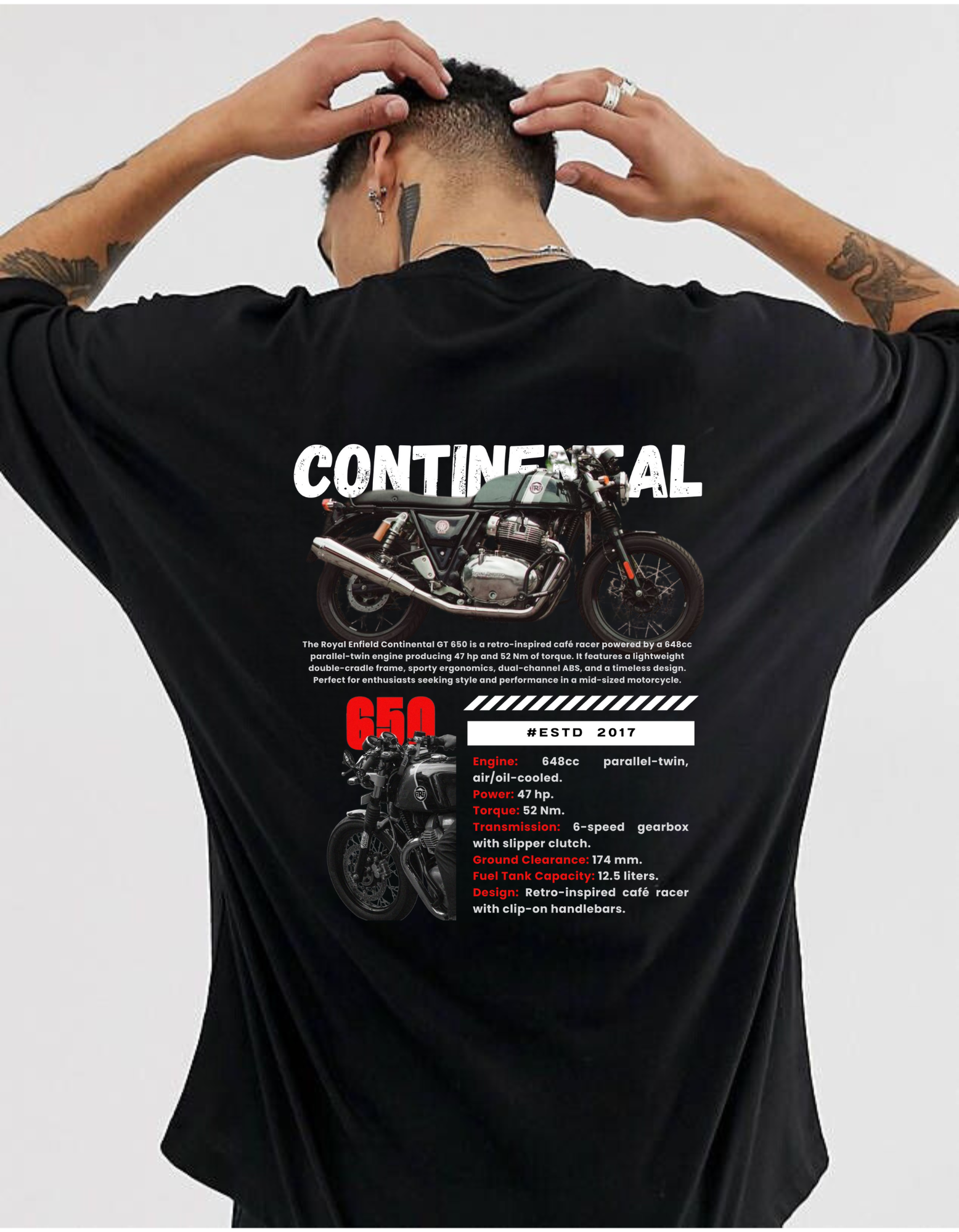 RE Continental GT 650 Oversized Tee – SpeedPrint Designs