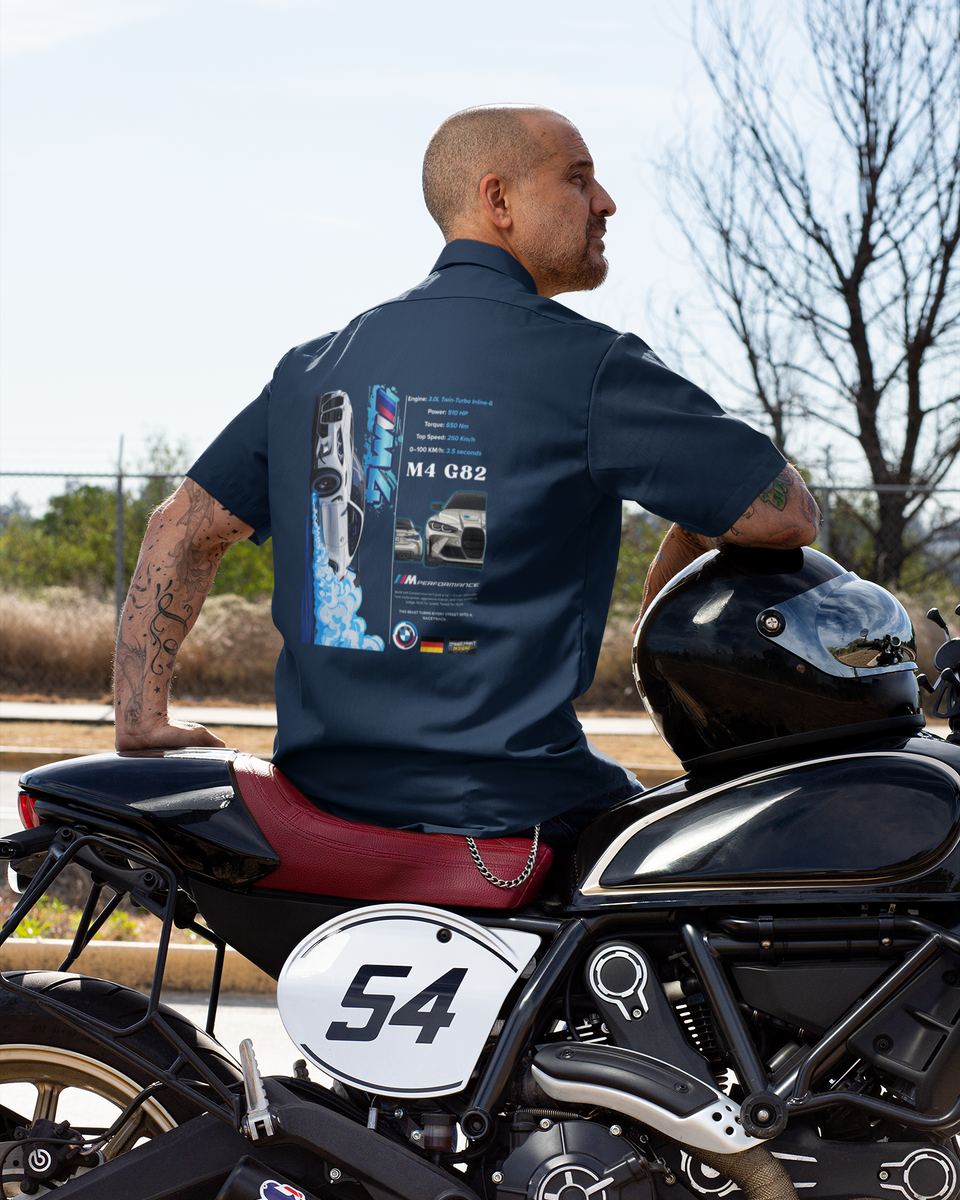 BMW M4 G82 Oversized Shirt - Navy Blue - back 