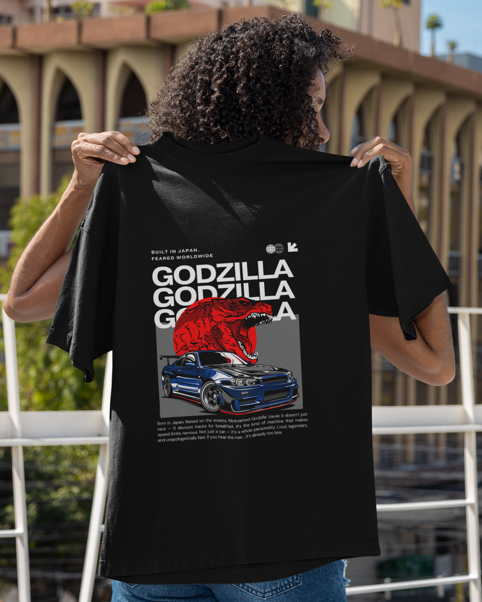 Nissan Skyline GT-R R34 Godzilla Oversized T-Shirt