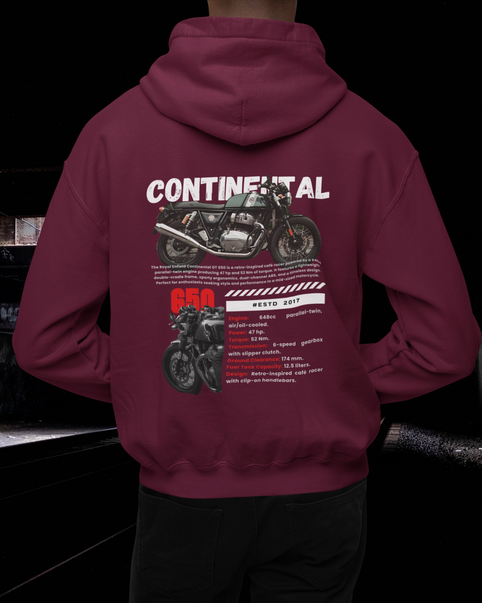 RE Continental GT 650 Hoodie - Marron  - back 