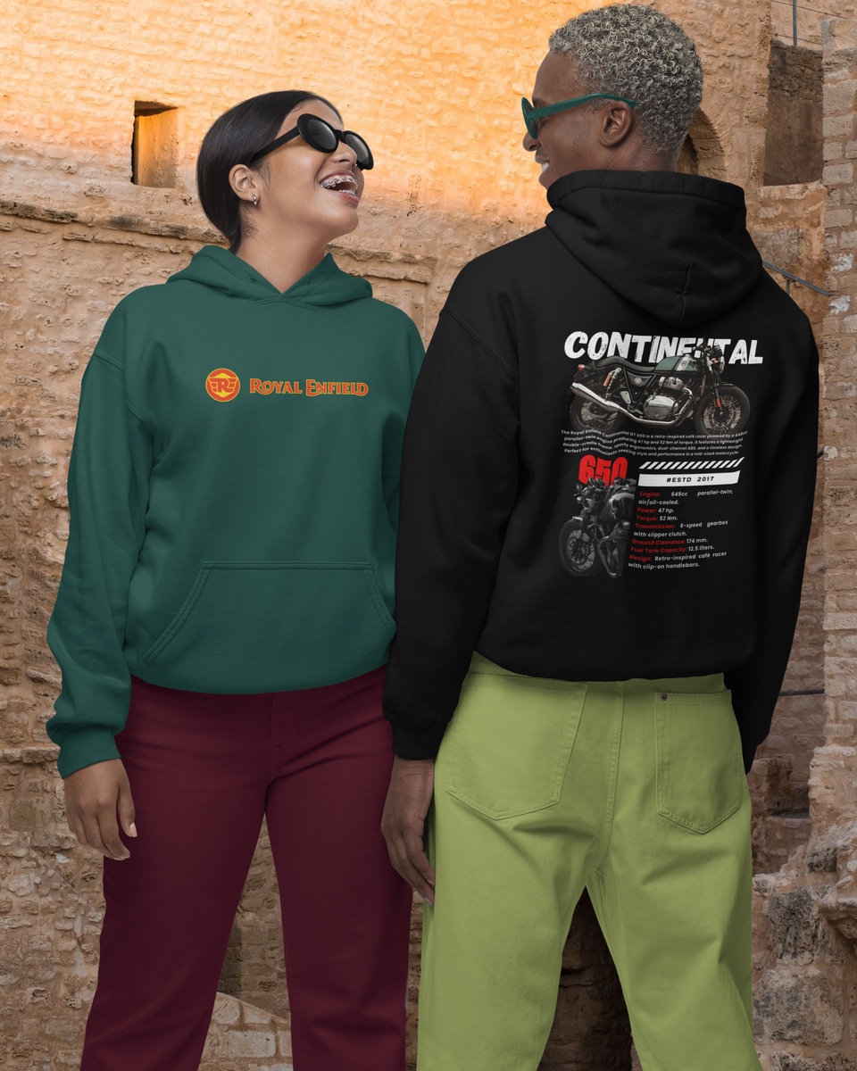 RE Continental GT 650 Hoodie - Front and Back 