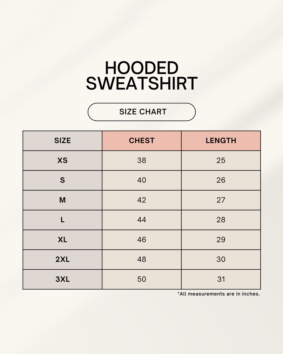 Hoodie Size Chart