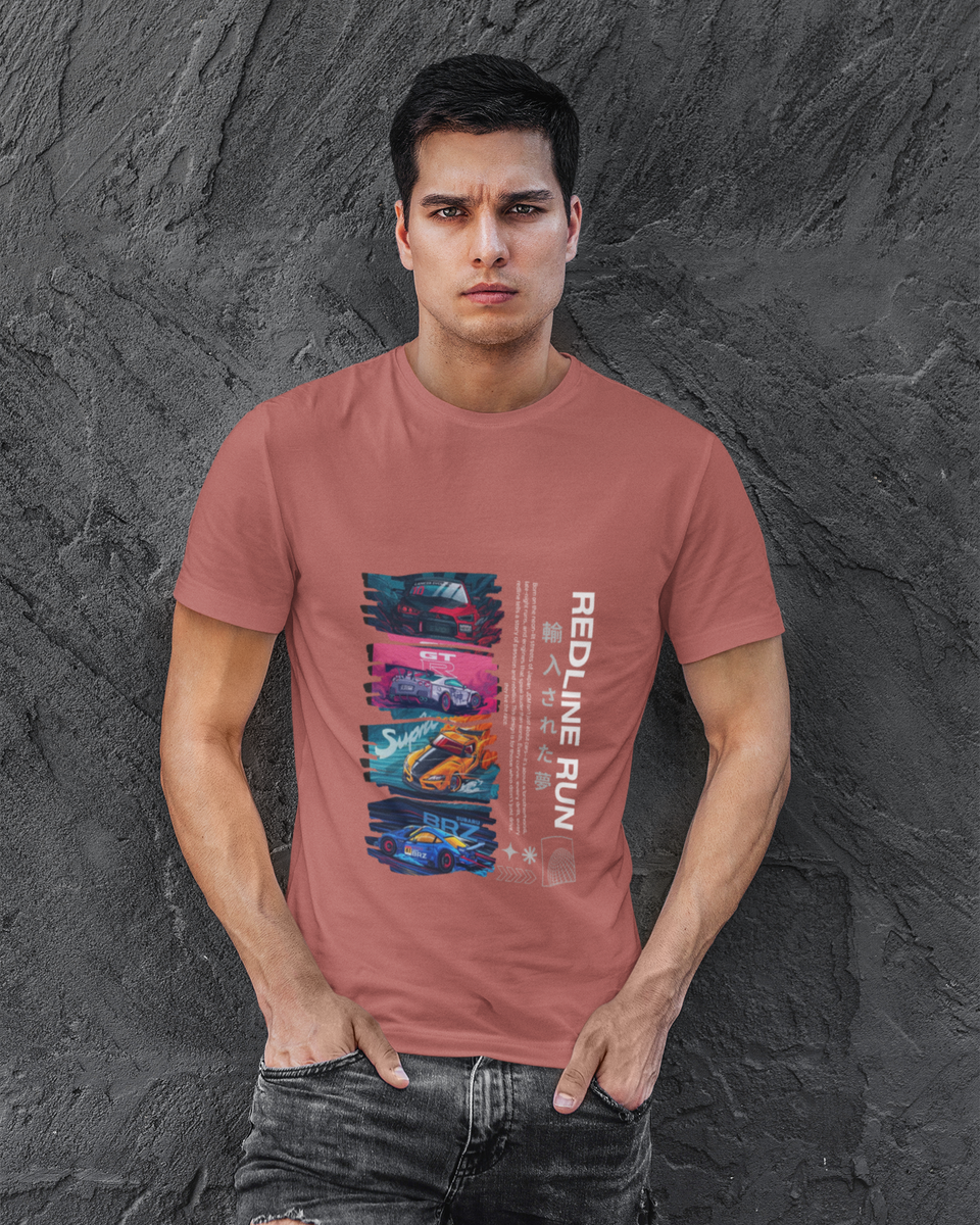JDM Cars T-Shirt - Coral 