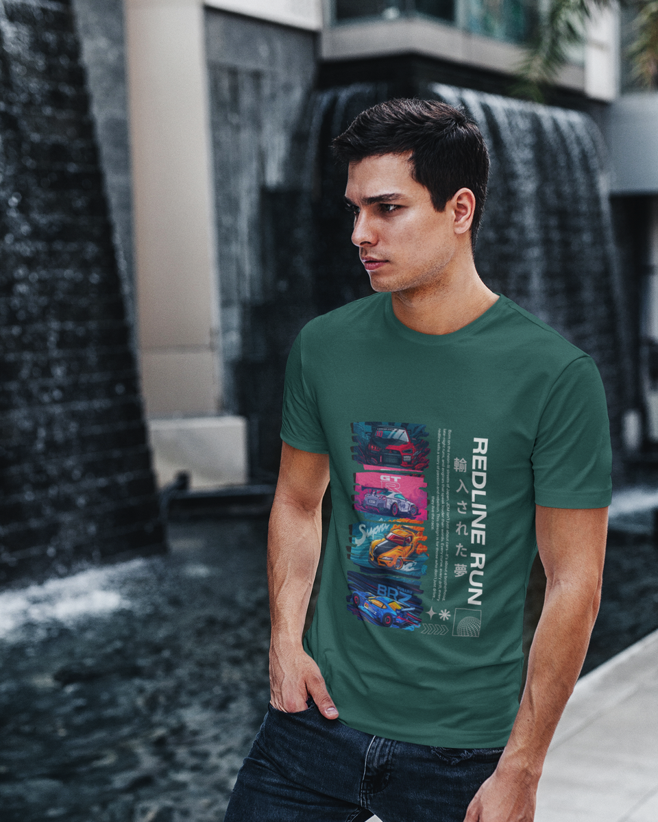 JDM Cars T-Shirt - Bottle Green 