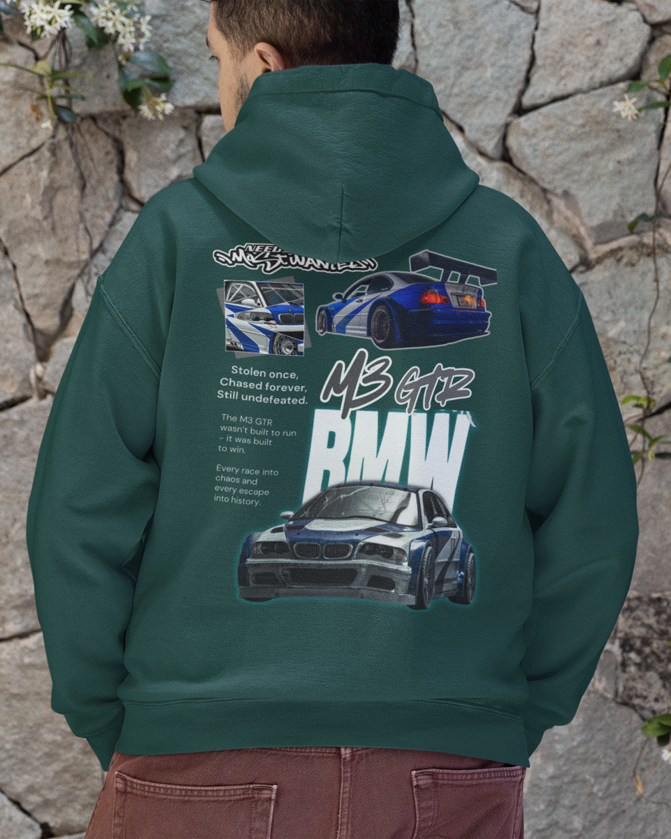 Most Wanted BMW M3 GTR Hoodie — Bottle Green - back